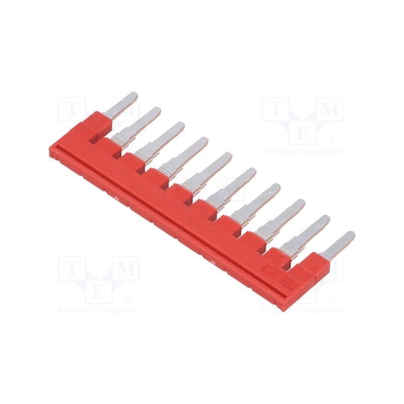 1 pcs x PHOENIX CONTACT - FBS 10-6 3030271 - Comb bridge, ways: 10, red, Width: 6mm, UL94V-0