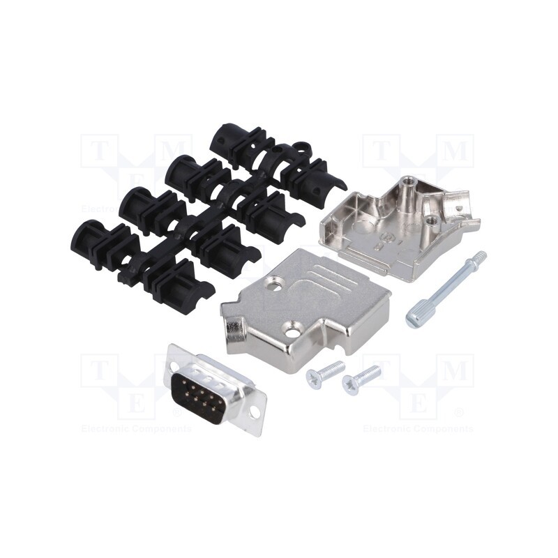 1 pcs x MH CONNECTORS - MHD45ZK9-DB9P-K - D-Sub, PIN: 9, plug, male, angled 45°, soldering, for cable