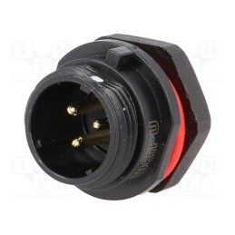 1 pcs x WEIPU - SP1312/P3-N - Socket, SP13, male, PIN: 3, IP68, 13A, soldering, for panel mounting