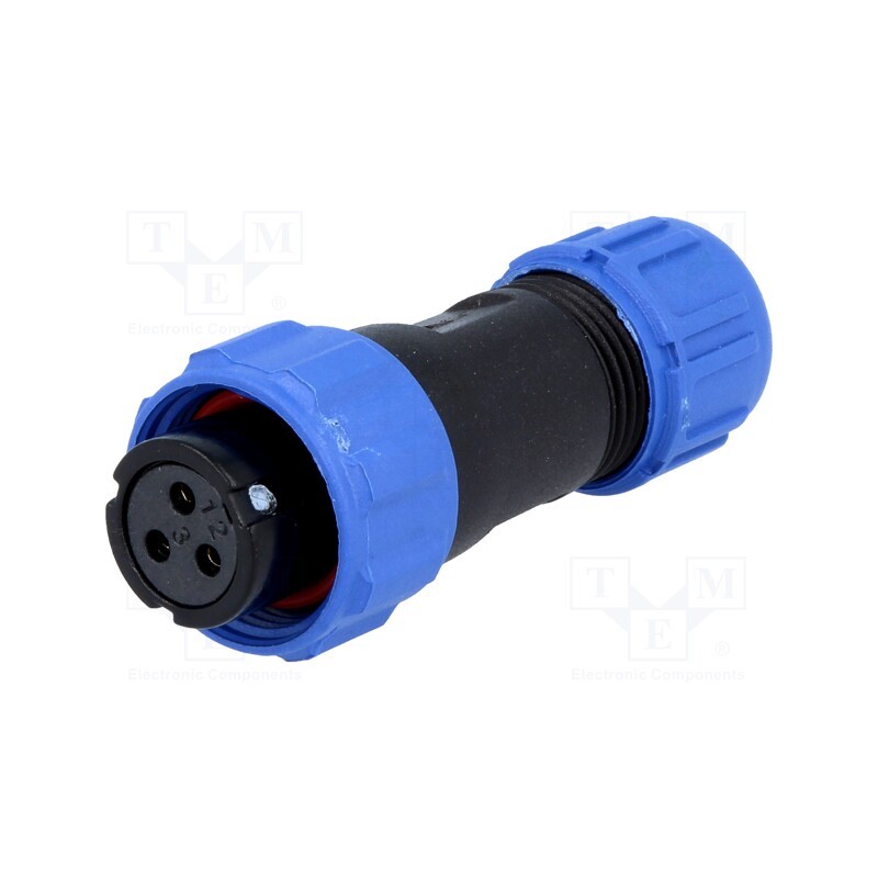 1 pcs x WEIPU - SP1310/S3I-N - Plug, SP13, female, PIN: 3, IP68, 4÷6.5mm, 13A, soldering, for cable