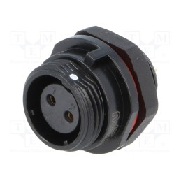 1 pcs x WEIPU - SP1312/S2-N - Socket, SP13, female, PIN: 2, IP68, 13A, soldering, 250V, 2mm2