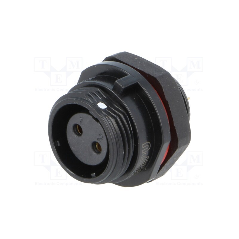 1 pcs x WEIPU - SP1312/S2-N - Socket, SP13, female, PIN: 2, IP68, 13A, soldering, 250V, 2mm2