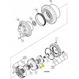 Drive reduction set for the first JCB excavator