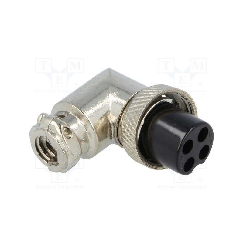 1 pcs x NINIGI - MIC354 - Plug, microphone, female, PIN: 4, for cable, angled 90°