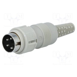 1 pcs x HIRSCHMANN - 930963517 MAS 4100 - Plug, DIN, male, PIN: 4, Layout: 216°, straight, for cable, soldering
