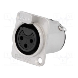 1 pcs x AMPHENOL - AC3FDZ - Socket, XLR, female, PIN: 3, straight, with push button, soldering
