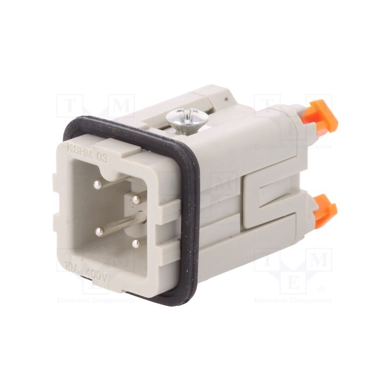 1 pcs x ILME - CKSHM 03 - Connector: HDC, contact insert, male, CKSH, PIN: 4, 3+PE, size 21.21