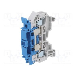 1 pcs x TE Connectivity - 1SNK508419R0000 (ZS4-S-R3-T2) - Splice terminal: rail, 0.2÷4mm2, ways: 1, terminals: 2, blue,grey