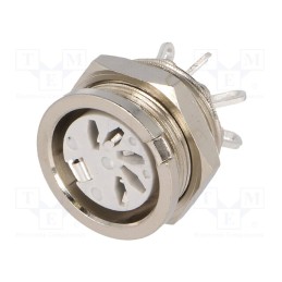 1 pcs x DELTRON - 650-0500 - Socket, DIN, female, PIN: 5, Layout: 180°, for panel mounting,screw