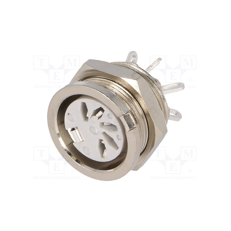 1 pcs x DELTRON - 650-0500 - Socket, DIN, female, PIN: 5, Layout: 180°, for panel mounting,screw