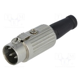 1 pcs x DELTRON - 590-0400 - Plug, DIN, male, PIN: 4, Layout: 216°, straight, for cable, soldering