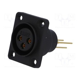 1 pcs x CLIFF - CP30071 - Socket, XLR, female, PIN: 3, straight, sealed, THT, gold-plated, 5A