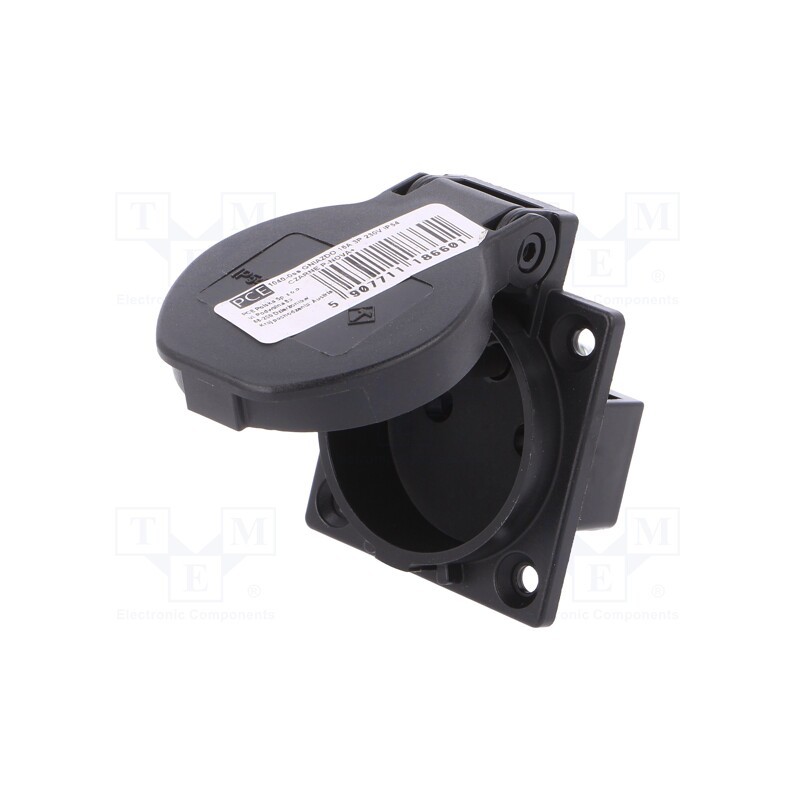 1 pcs x PCE - 1040-0SS - Connector: AC supply, socket, 2P+PE, 230VAC, 16A, black, PIN: 3, IP54