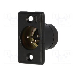 1 pcs x DELTRON - 711-0400 - Socket, XLR, male, PIN: 4, straight, soldering, Contacts: brass, 50V