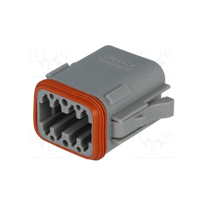 1 pcs x AMPHENOL - AT06-08SA - Connector: wire-wire, AT, female, plug, for cable, PIN: 8, grey, IP67