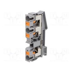 1 pcs x PHOENIX CONTACT - 3208746 - Splice terminal: rail, 0.5÷16mm2, ways: 1, terminals: 3, grey, PT