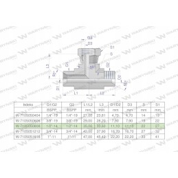 Symmetrical hydraulic tee 1 2 Warynski BSP
