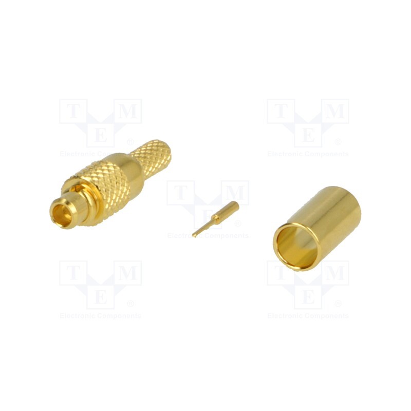 1 pcs x AMPHENOL RF - MMCX1121A1-3GT30G-5-50 - Plug, MMCX, male, straight, 50Ω, crimped, for cable, PTFE, Vswr: 1.3