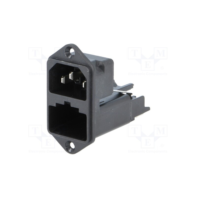 1 pcs x SCHURTER - 4303.0001 - Connector: AC supply, socket, male, 10A, 250VAC, IEC 60320, C14 (E)