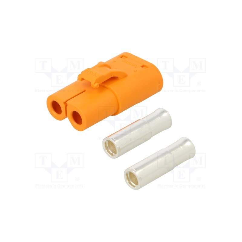 1 pcs x AMASS - LCB60-F - Plug, DC supply, LC, female, PIN: 2, for cable, soldering, orange