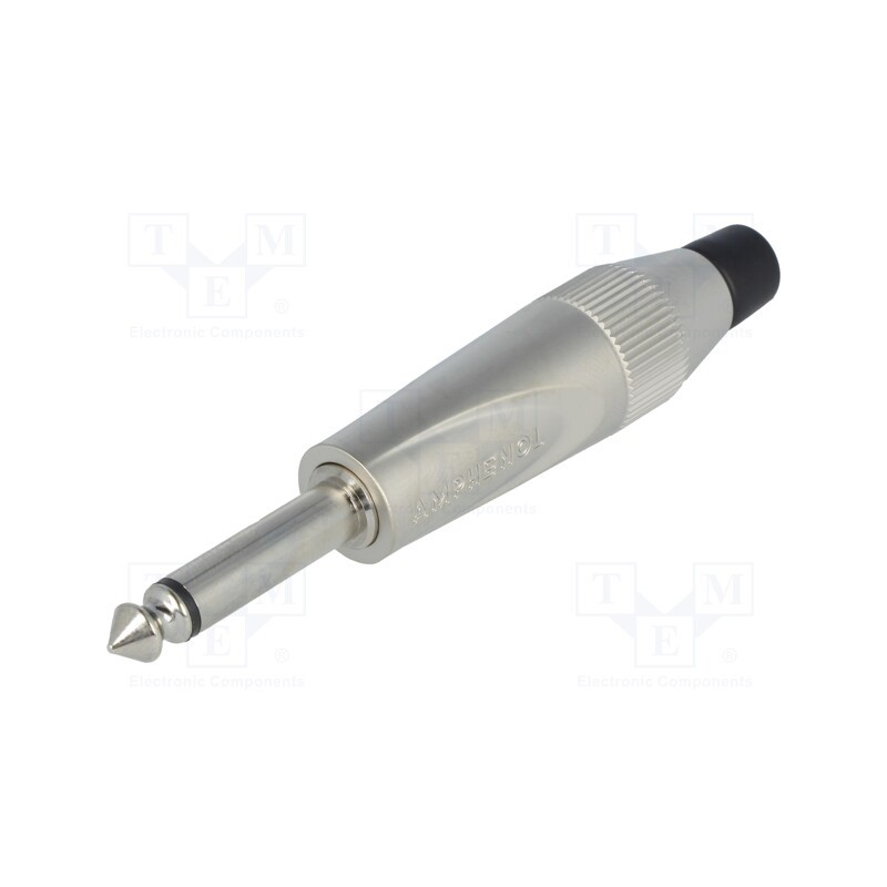 1 pcs x AMPHENOL - TM2PNJ - Plug, Jack 6,3mm, male, mono, ways: 2, straight, for cable, grey