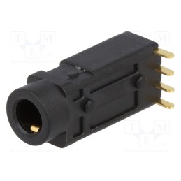 1 pcs x LUMBERG - 1503 16 - Socket, Jack 3,5mm, female, stereo special, ways: 4, angled 90°