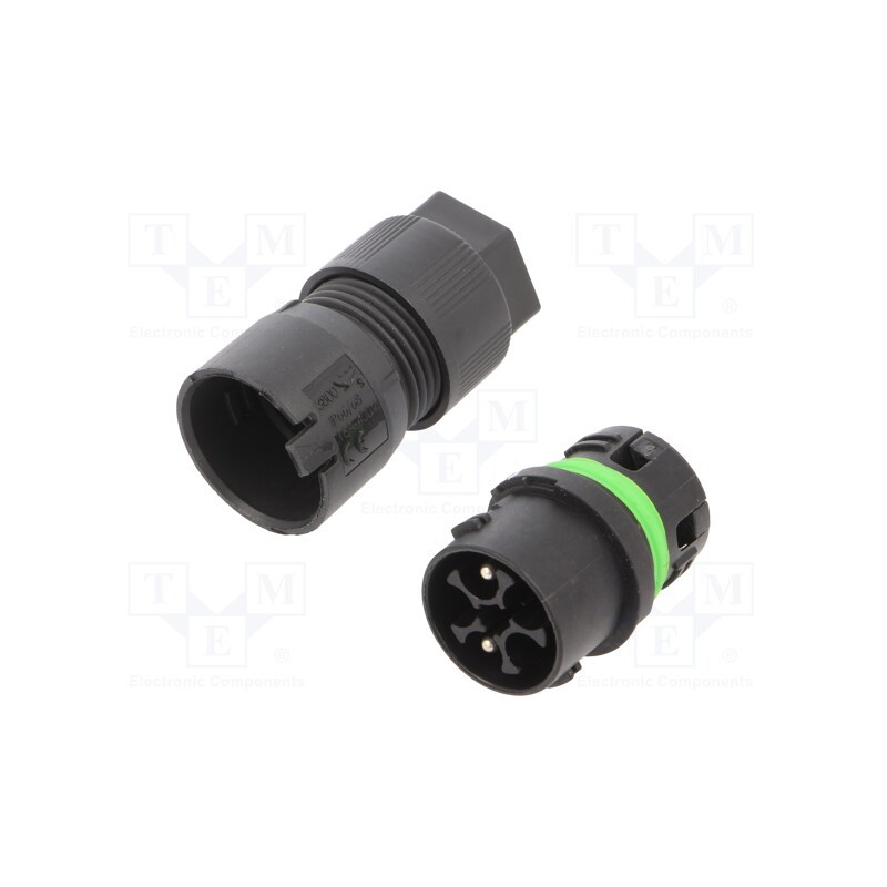 1 pcs x AAG STUCCHI - 3801/V-M-2P-BK - Connector: AC supply, screw terminal, male, 6.5÷8mm, 0.5÷1.5mm2