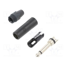 1 pcs x NEUTRIK - NP2X-BAG - Plug, Jack 6,3mm, male, mono, ways: 2, straight, for cable, black