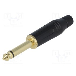 1 pcs x AMPHENOL - ACPM-GB-AU - Plug, Jack 6,3mm, male, mono, ways: 2, straight, for cable, black