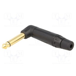 1 pcs x AMPHENOL - ACPM-TB-AU - Plug, Jack 6,3mm, male, mono, ways: 2, angled 90°, for cable, black