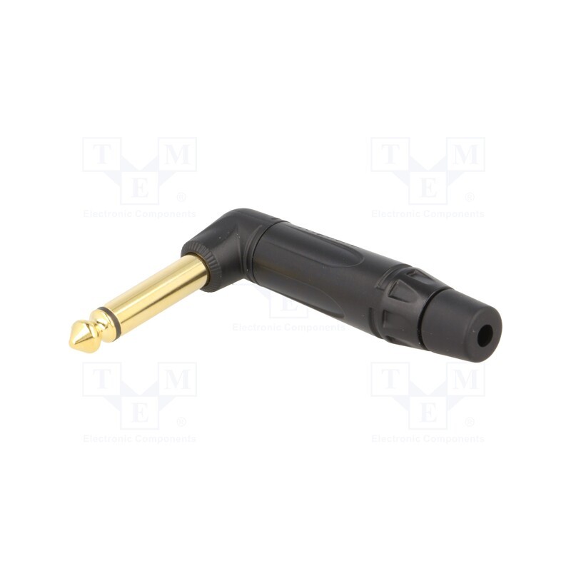 1 pcs x AMPHENOL - ACPM-TB-AU - Plug, Jack 6,3mm, male, mono, ways: 2, angled 90°, for cable, black