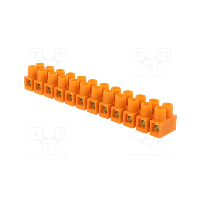 1 pcs x SIMET - 21612108 - Terminal block, screw terminal, 16mm2, 76A, ways: 12, terminals: 24