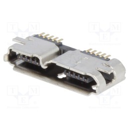 1 pcs x KEYSTONE - 955 - Socket, USB B micro, on PCBs, SMT, horizontal, USB 3.0, 1A, 30V