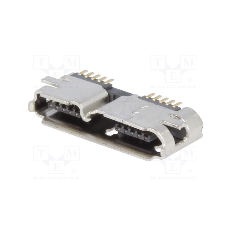 1 pcs x KEYSTONE - 955 - Socket, USB B micro, on PCBs, SMT, horizontal, USB 3.0, 1A, 30V