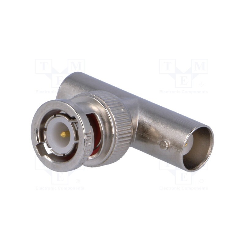 1 pcs x AMPHENOL RF - B9073D1-ND3G-50 - T adapter, BNC socket x2,BNC plug, 50Ω, POM, gold-plated