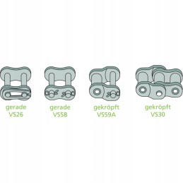 Straight bent link 12 7mm rexnord vs59a iso 08b