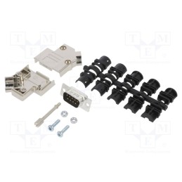 1 pcs x Amphenol Communications Solutions - L17D45PK-M-09+L717SDE09P - D-Sub, PIN: 9, male, angled 45°, soldering, for cable, go