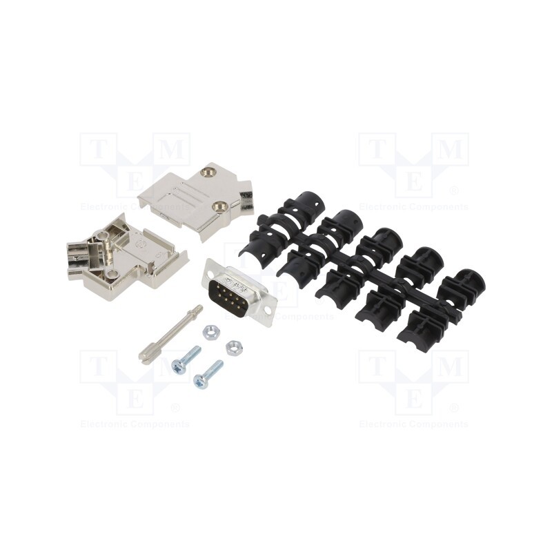 1 pcs x Amphenol Communications Solutions - L17D45PK-M-09+L717SDE09P - D-Sub, PIN: 9, male, angled 45°, soldering, for cable, go