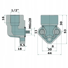 Pump flange connection 1 2 30mm mf3