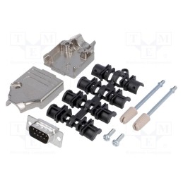 1 pcs x MH CONNECTORS - MHDTZK9-DM9P-K - D-Sub, PIN: 9, plug, male, straight, soldering, for cable