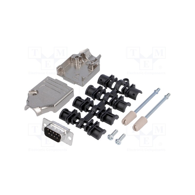 1 pcs x MH CONNECTORS - MHDTZK9-DM9P-K - D-Sub, PIN: 9, plug, male, straight, soldering, for cable