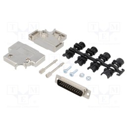 1 pcs x ENCITECH - 6355-0009-03 - D-Sub, PIN: 25, plug, male, soldering, for cable, black