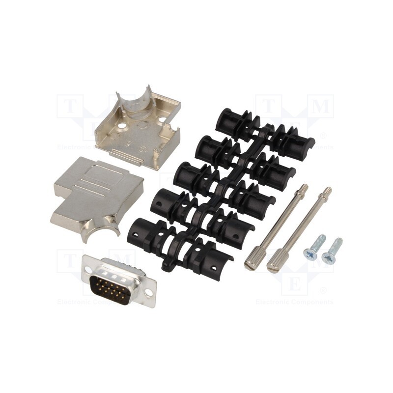 1 pcs x ENCITECH - D45ZK09-HDP-K - D-Sub HD, PIN: 15, plug, male, soldering, for cable, black