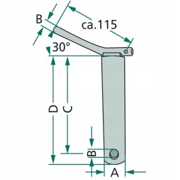 Upper link pin, category 2, 12122