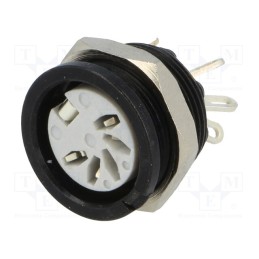 1 pcs x DELTRON - 651-0500 - Socket, DIN, female, PIN: 5, Layout: 180°, for panel mounting,screw