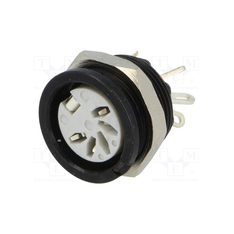 1 pcs x DELTRON - 651-0500 - Socket, DIN, female, PIN: 5, Layout: 180°, for panel mounting,screw