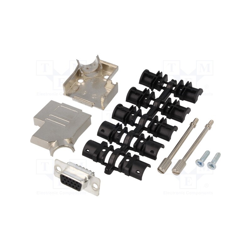 1 pcs x ENCITECH - D45ZK09-HDS-K - D-Sub HD, PIN: 15, plug, female, soldering, for cable, black