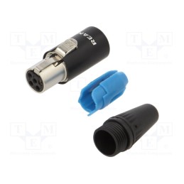 1 pcs x REAN - RT5FC-B - Plug, XLR mini, female, PIN: 5, straight, for cable, soldering, 500V