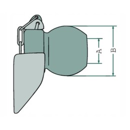 Ball with collar, connector 37x64 with chain and clamp