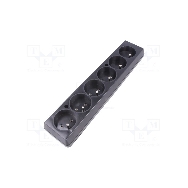 1 pcs x JONEX - 5907570006478 - Connector: AC supply, female, splitter, 2P+PE, 250VAC, 16A, black